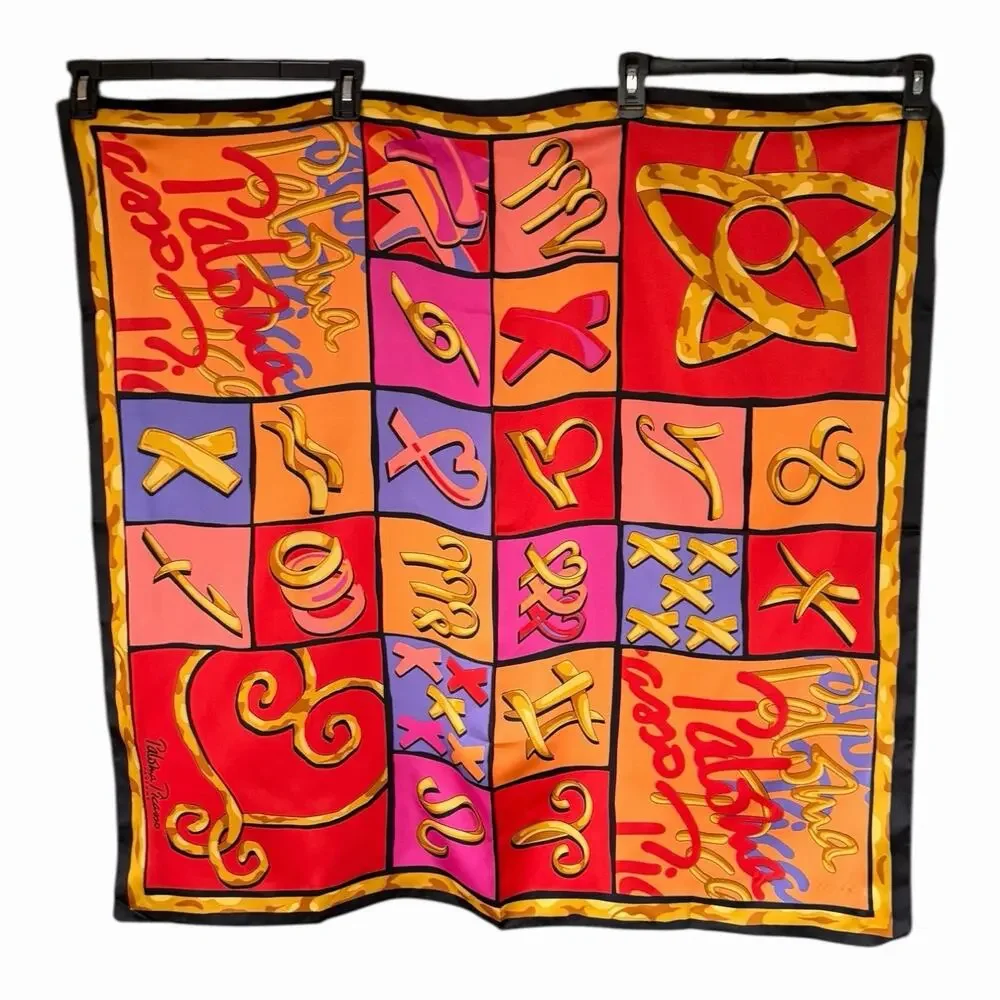 Vintage Paloma Picasso Parfums Astrological Scarf Italy 1980s Signed Designer - Picture 3 of 16